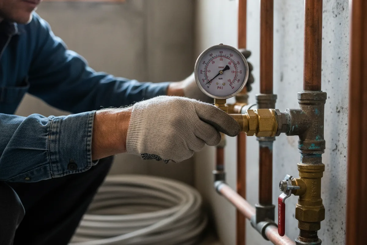 Pressure testing a repaired line during Water Line Repair in Rowlesburg